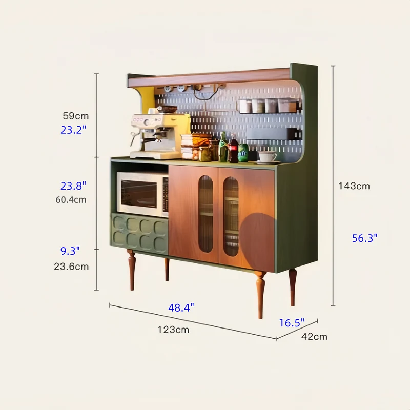 Nordisches Retro-Sideboard aus Massivholz mit selbstgestaltbarer Lochwand