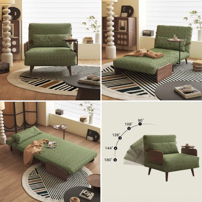 3-in-1 Schlafsofa aus Chenille-Stoff