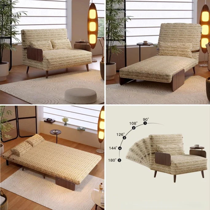 3-in-1 Schlafsofa aus Chenille-Stoff
