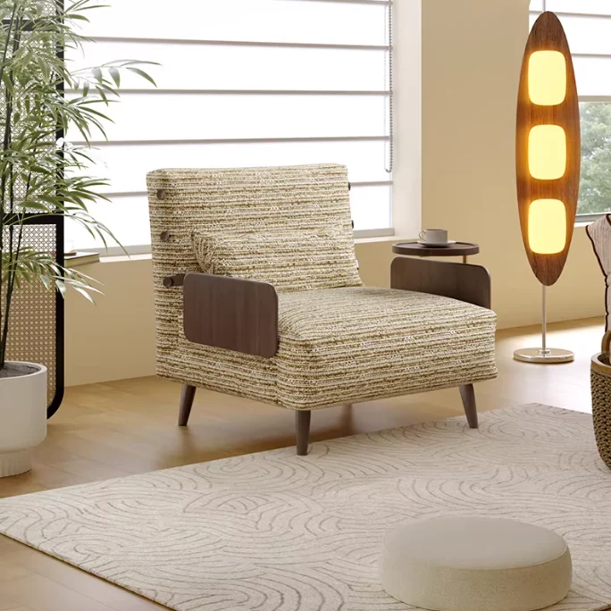 3-in-1 Schlafsofa aus Chenille-Stoff