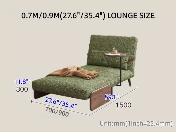 3-in-1 Schlafsofa aus Chenille-Stoff