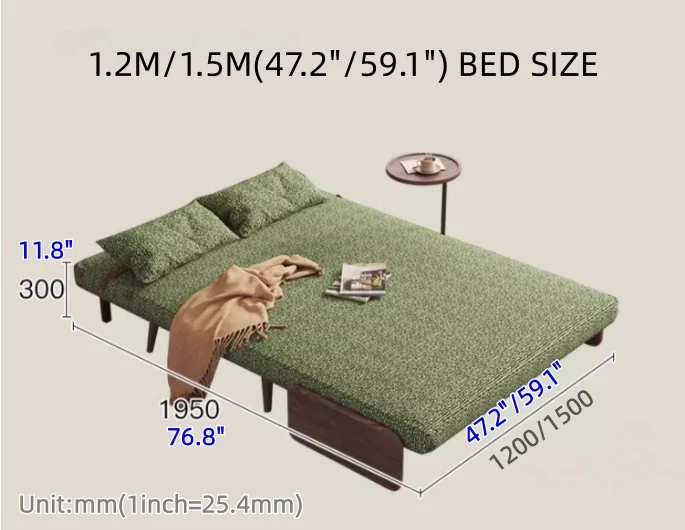 3-in-1 Schlafsofa aus Chenille-Stoff