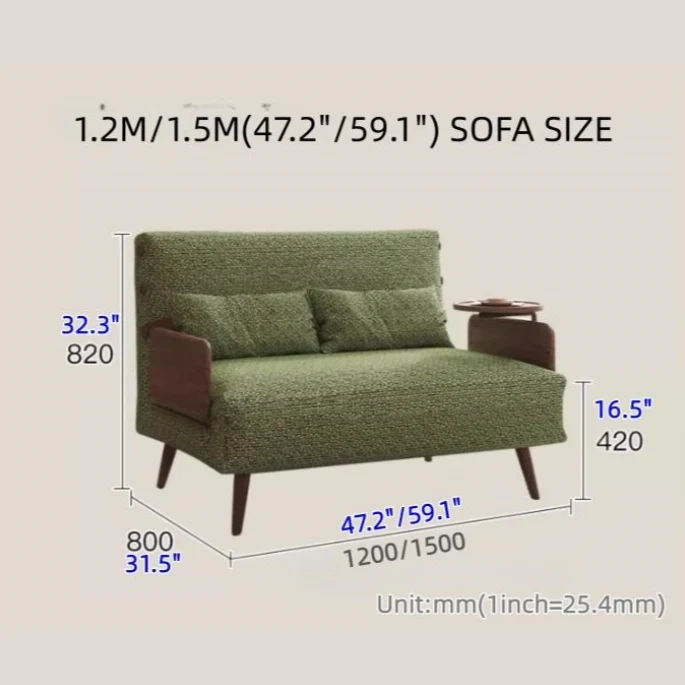 3-in-1 Schlafsofa aus Chenille-Stoff