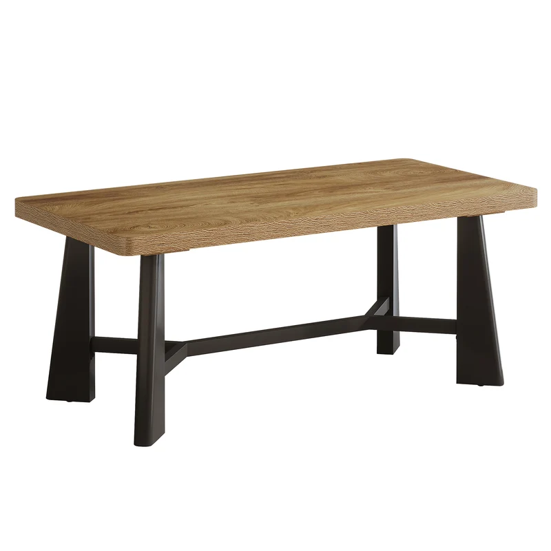 Tribesigns Couchtisch 120 × 60 cm, Rechteckiger Wohnzimmertisch mit Metallgestell