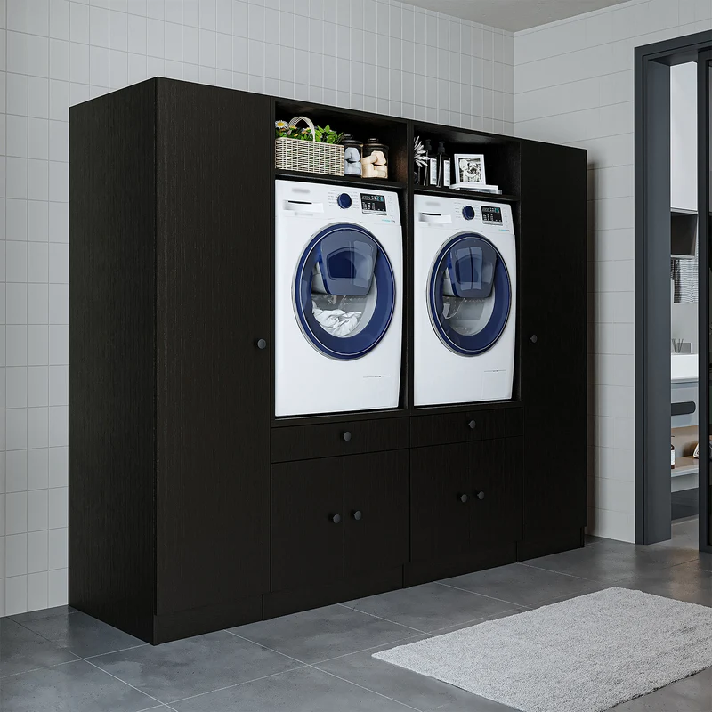 Roomart Waschmaschinenschrank SERIE 1, 224 cm, Schrankwand für zwei Geräte, in 3 Farben