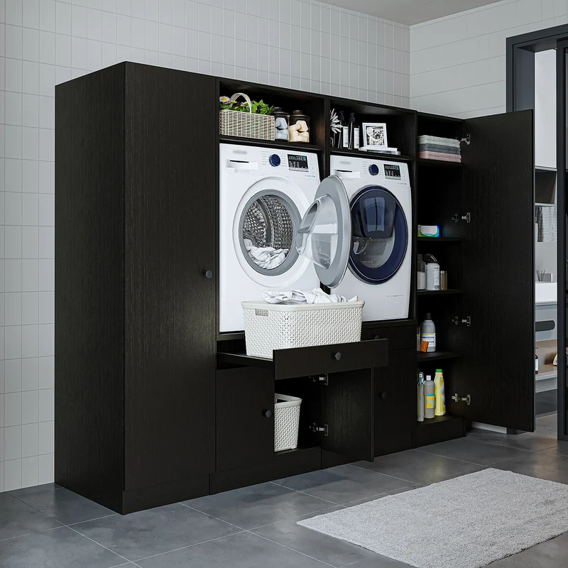 Roomart Waschmaschinenschrank SERIE 1, 224 cm, Schrankwand für zwei Geräte, in 3 Farben