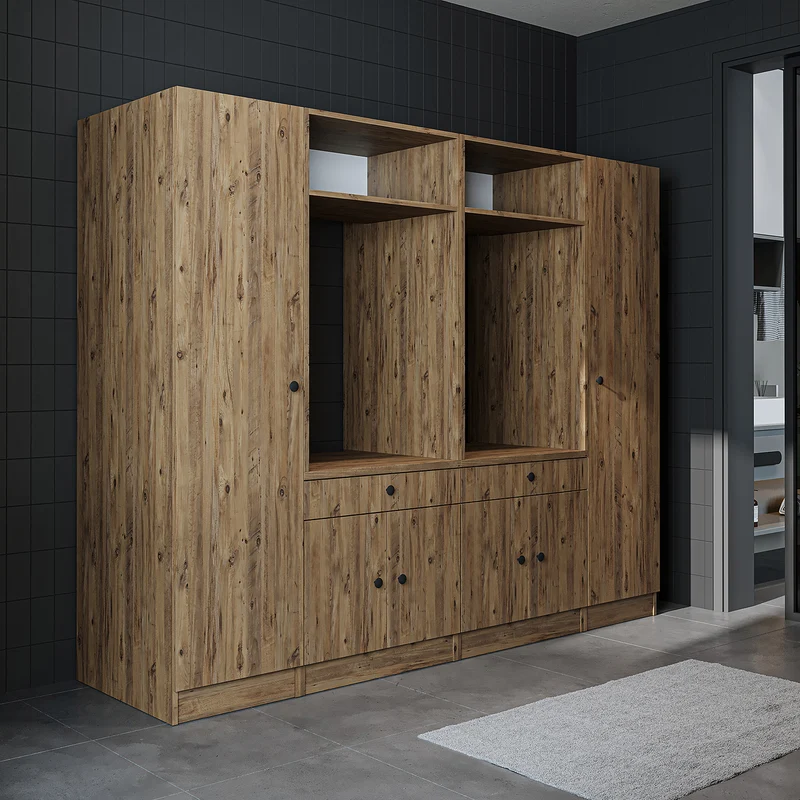 Roomart Waschmaschinenschrank SERIE 1, 224 cm, Schrankwand für zwei Geräte, in 3 Farben