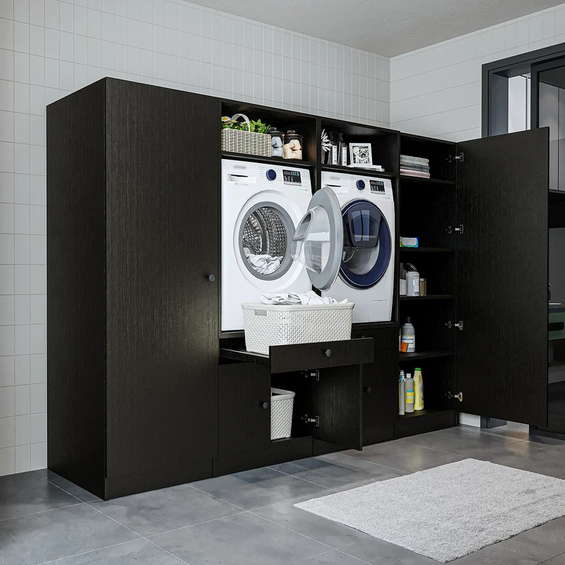 Roomart Waschmaschinenschrank SERIE 1, 254 cm, Schrankwand mit 2 Hochschränken, in 3 Farben