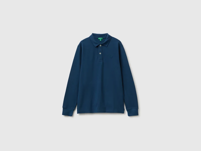 Langärmeliges Poloshirt aus Bio-Baumwolle