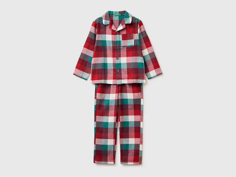 Flanellpyjama mit Tartanmuster