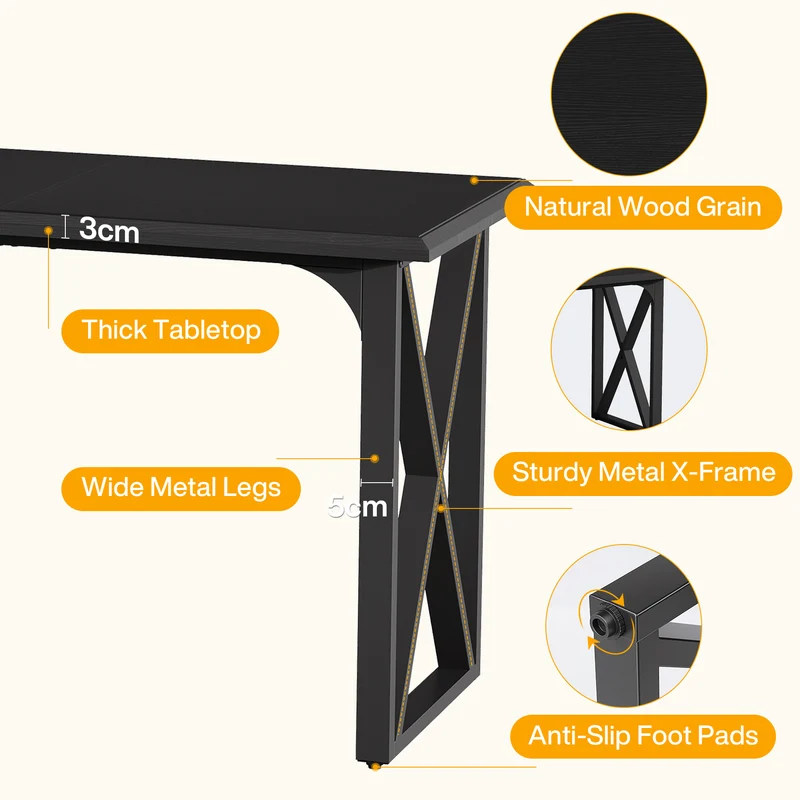 Tribesigns Bartisch 140 cm, Hochtisch im Industrial-Stil mit Metall-X-Gestell für 2–4 Personen