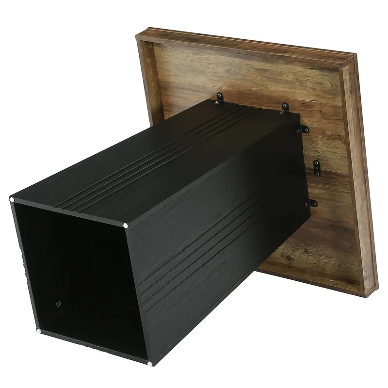 Tribesigns Bartisch 80 × 80 cm, Quadratischer Stehtisch im Landhausstil mit geriffeltem Sockel