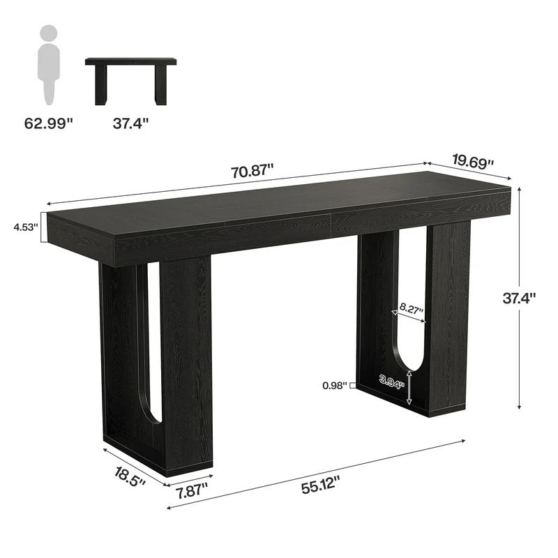 Tribesigns Bartisch 180 cm, Hochtisch in Thekenhöhe, Moderner Stehtisch für Küche, Bar & Essbereich