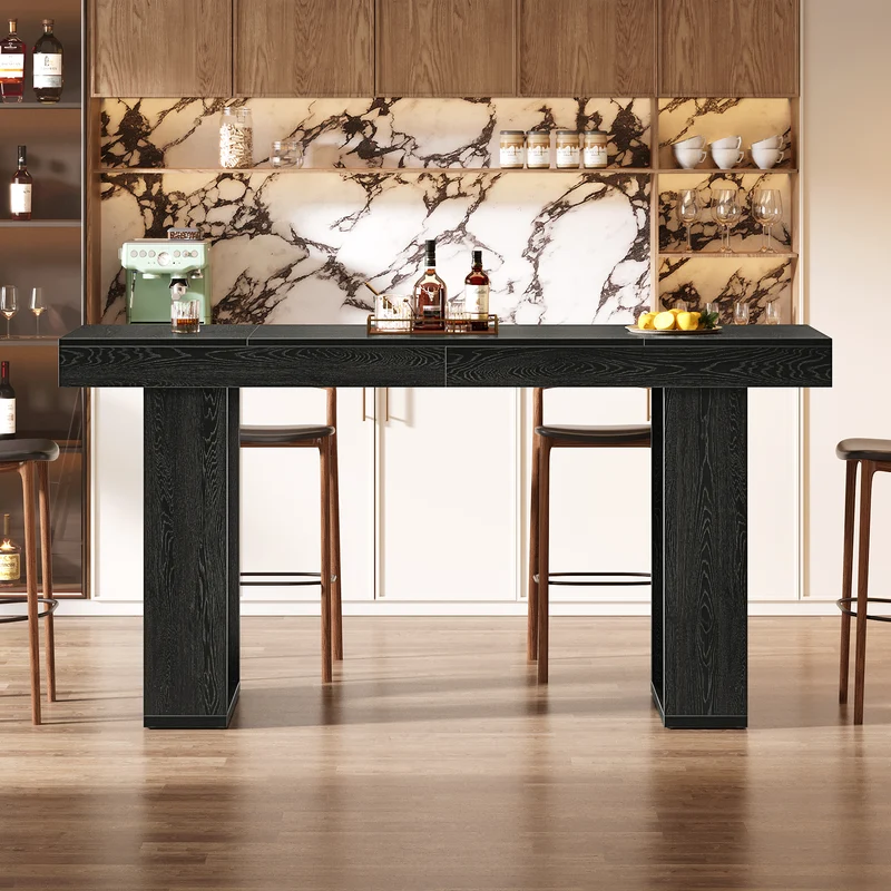 Tribesigns Bartisch 180 cm, Hochtisch in Thekenhöhe, Moderner Stehtisch für Küche, Bar & Essbereich