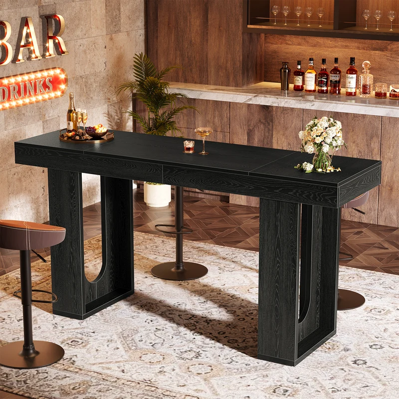 Tribesigns Bartisch 180 cm, Hochtisch in Thekenhöhe, Moderner Stehtisch für Küche, Bar & Essbereich