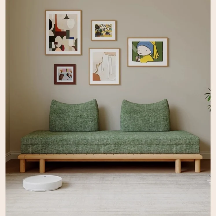 Tatami-Schlafsofa mit Massivholzrahmen und Tumbler-Rückenkissen