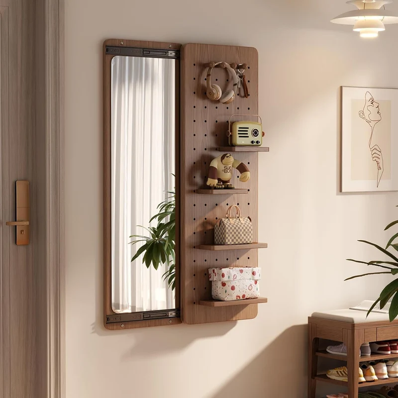Ganzkörperspiegel zur Wandmontage mit Stecktafel-Organizer