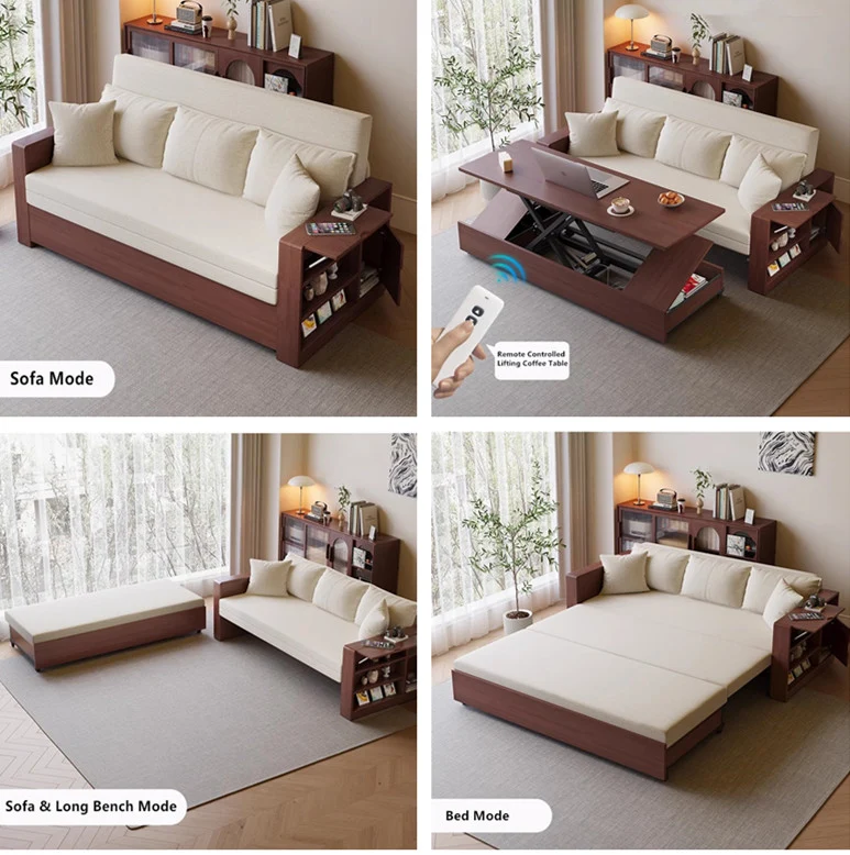 Multifunktions-Schlafsofa mit ferngesteuertem Hub-Couchtisch