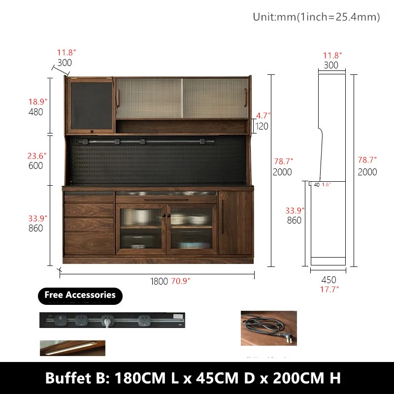Sideboard-Schrank aus nordamerikanischem Walnussholz