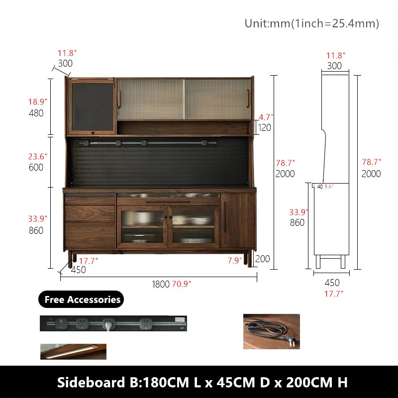Sideboard-Schrank aus nordamerikanischem Walnussholz