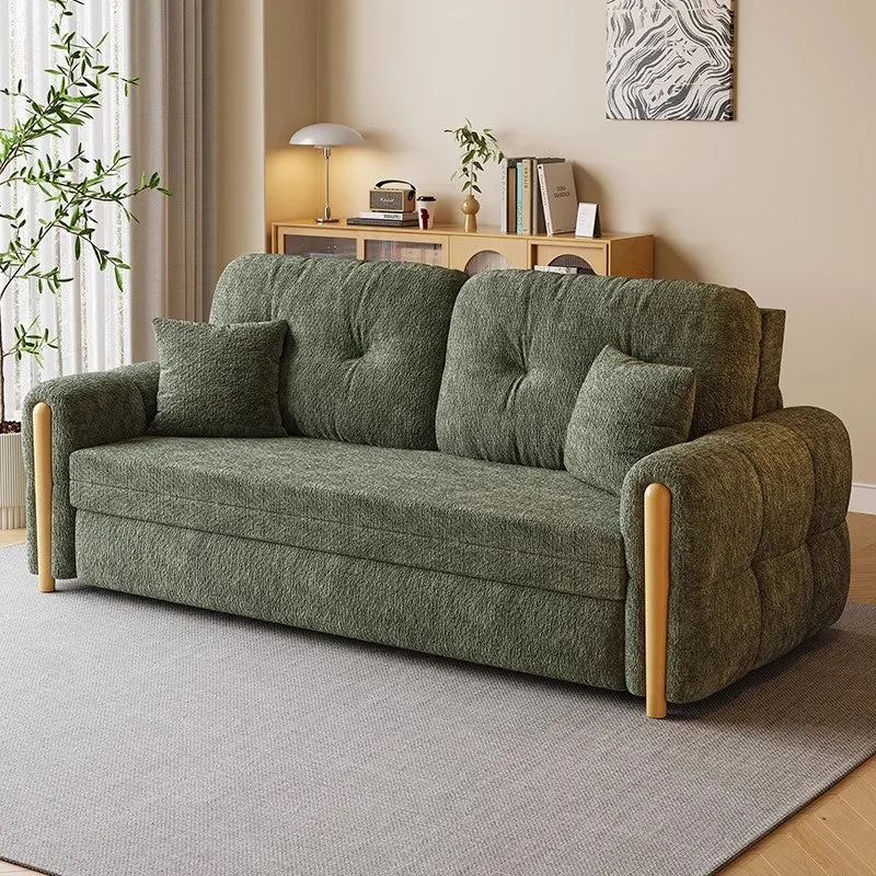 3-in-1-Schlafsofa aus Chenille-Stoff mit elektrisch verstellbarem Couchtisch