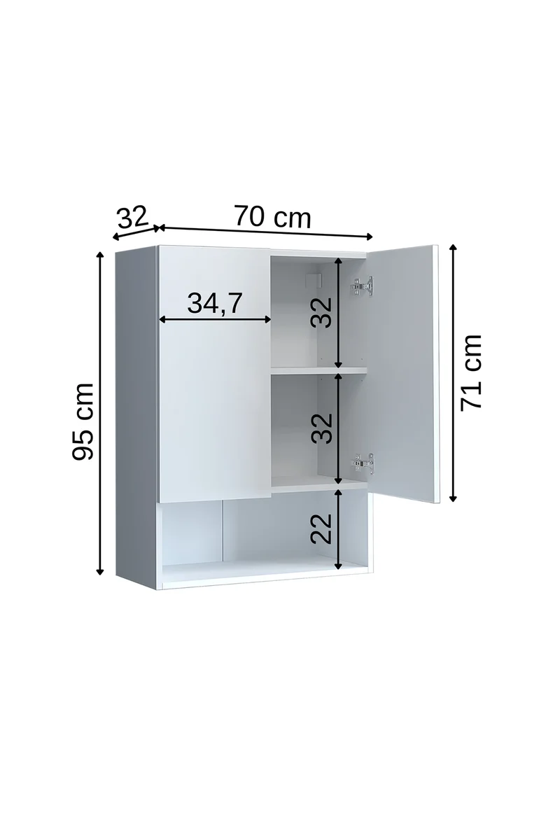 Roomart Waschmaschinenschrank ATLANTIC-V, 70 cm, mit Oberschrank, in Weiß