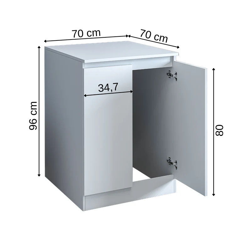 Roomart Waschmaschinenschrank ATLANTIC-V, 70 cm, mit Oberschrank, in Weiß