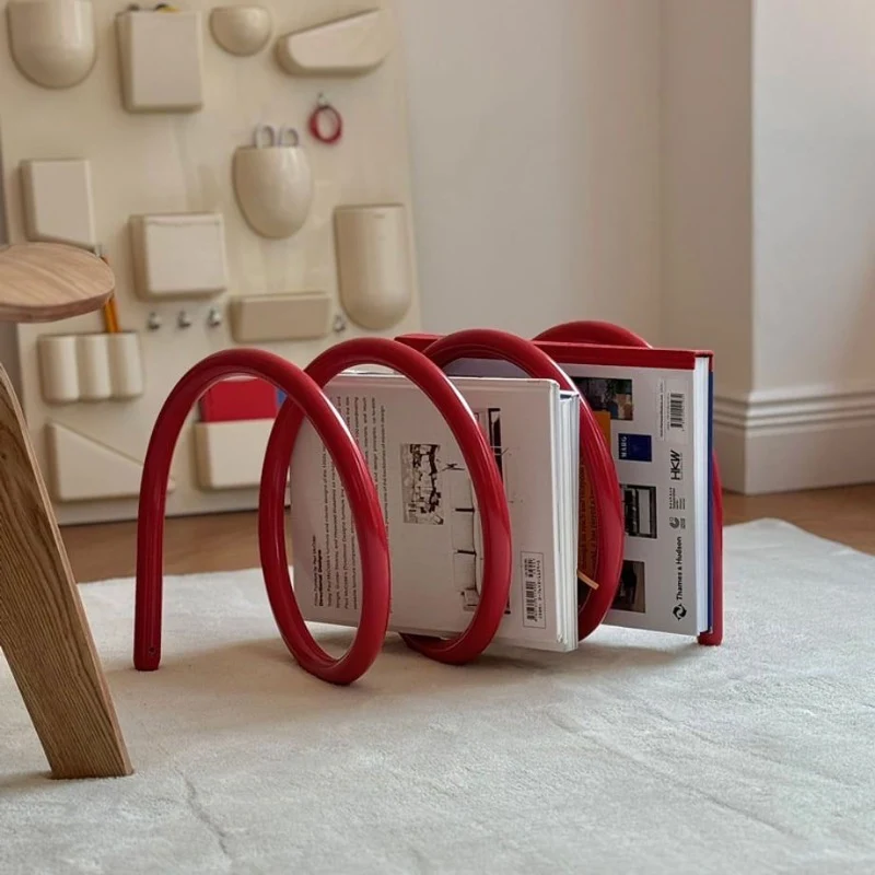 Modern Nordic Metal Book Rack Spring Tabletop Storage Shelf