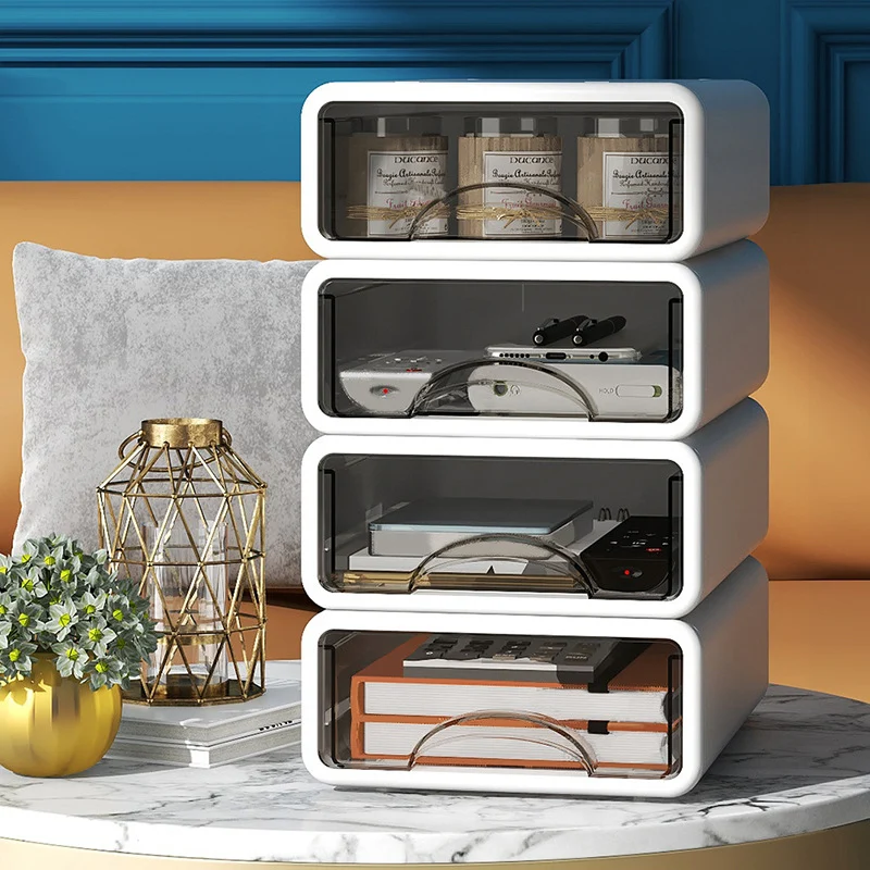 Transparent Stackable Desk Drawer Organizer Storage Box