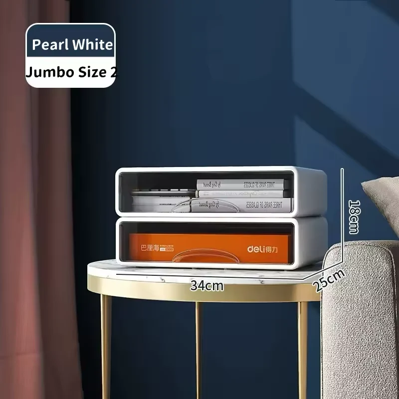 Transparent Stackable Desk Drawer Organizer Storage Box