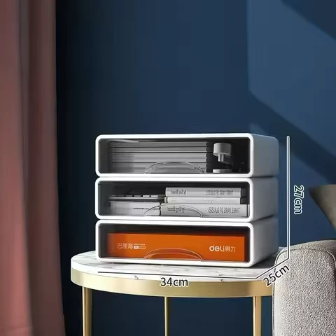 Transparent Stackable Desk Drawer Organizer Storage Box