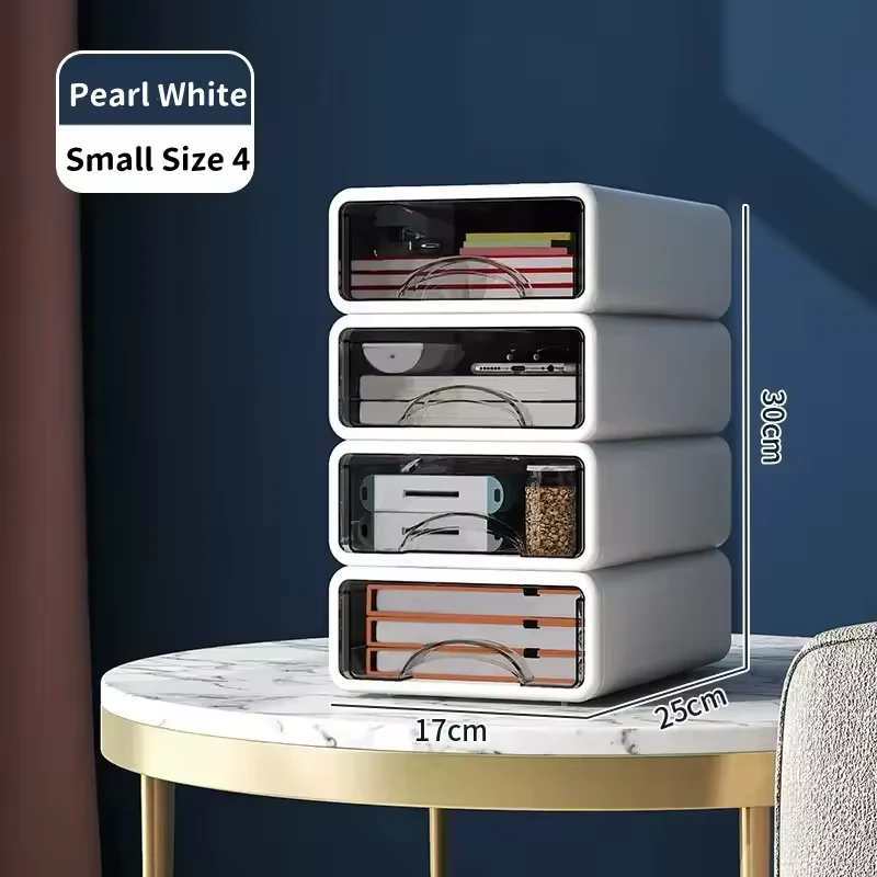 Transparent Stackable Desk Drawer Organizer Storage Box