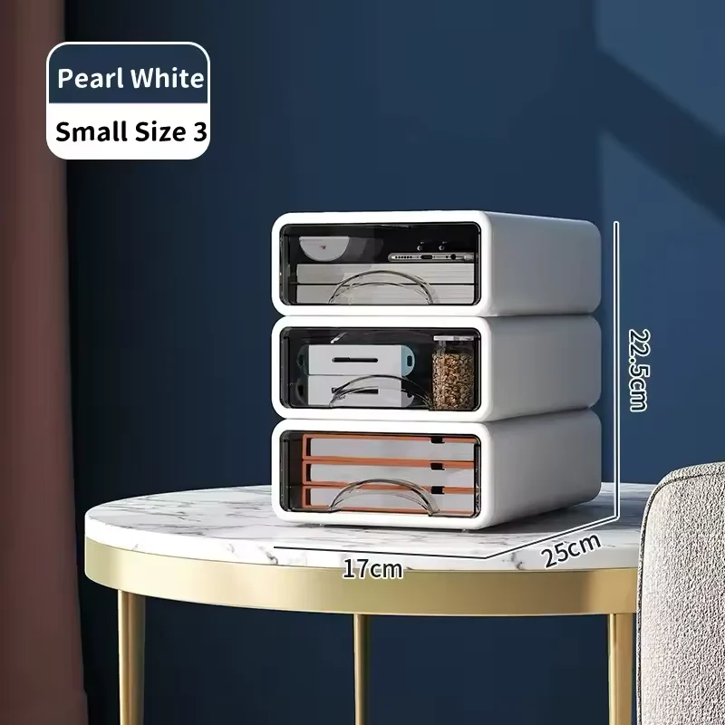 Transparent Stackable Desk Drawer Organizer Storage Box