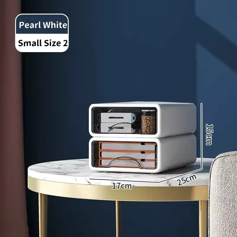 Transparent Stackable Desk Drawer Organizer Storage Box