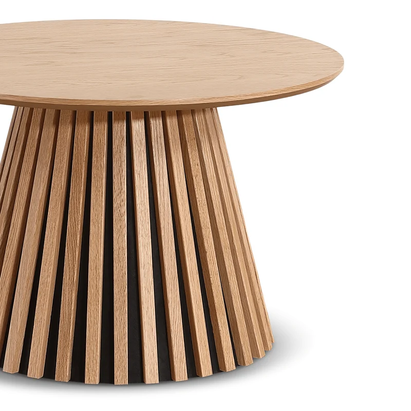Lewis Lamellen-Couchtisch in natürlicher Eichenoptik Ø70 cm