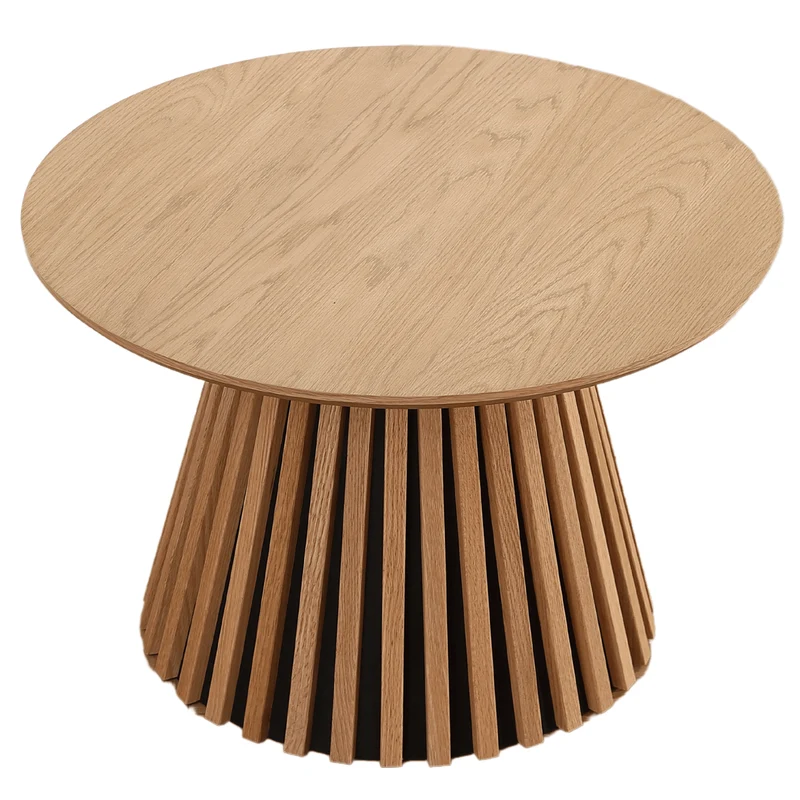 Lewis Lamellen-Couchtisch in natürlicher Eichenoptik Ø70 cm