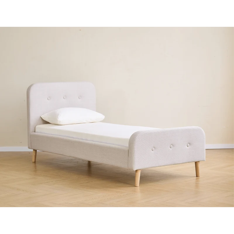 Premium Christian Bett in beige 90x200 cm inkl. Lattenrost und Matratzen