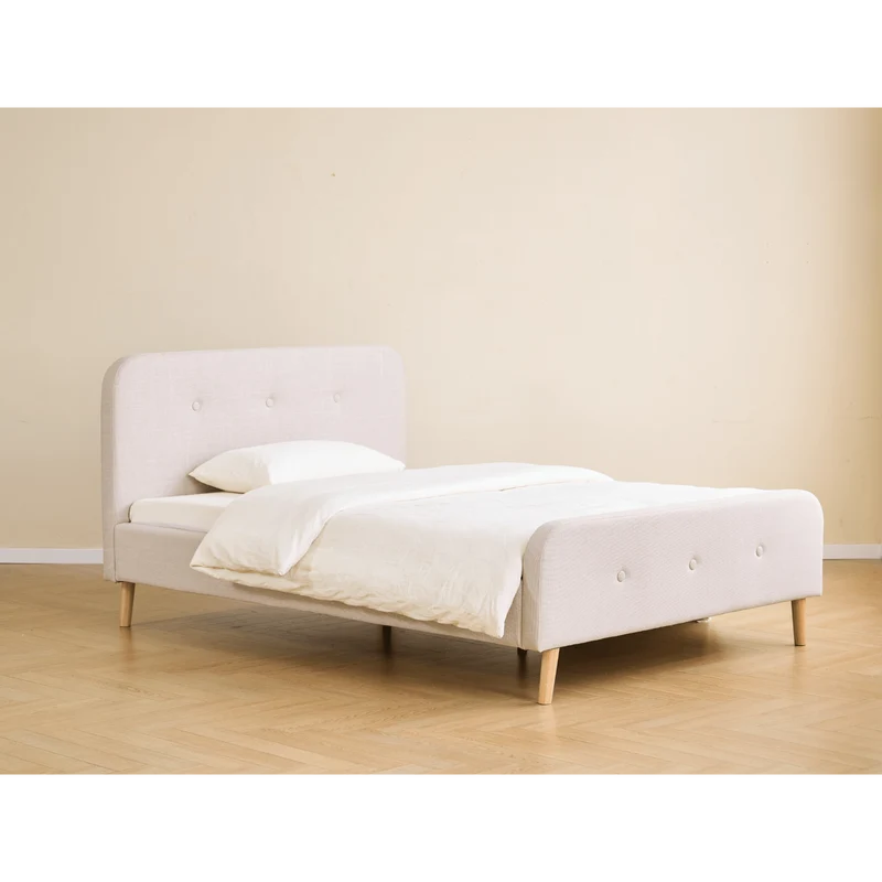 Premium Christian Bett in beige 140x200 cm inkl. Lattenrost und Matratzen