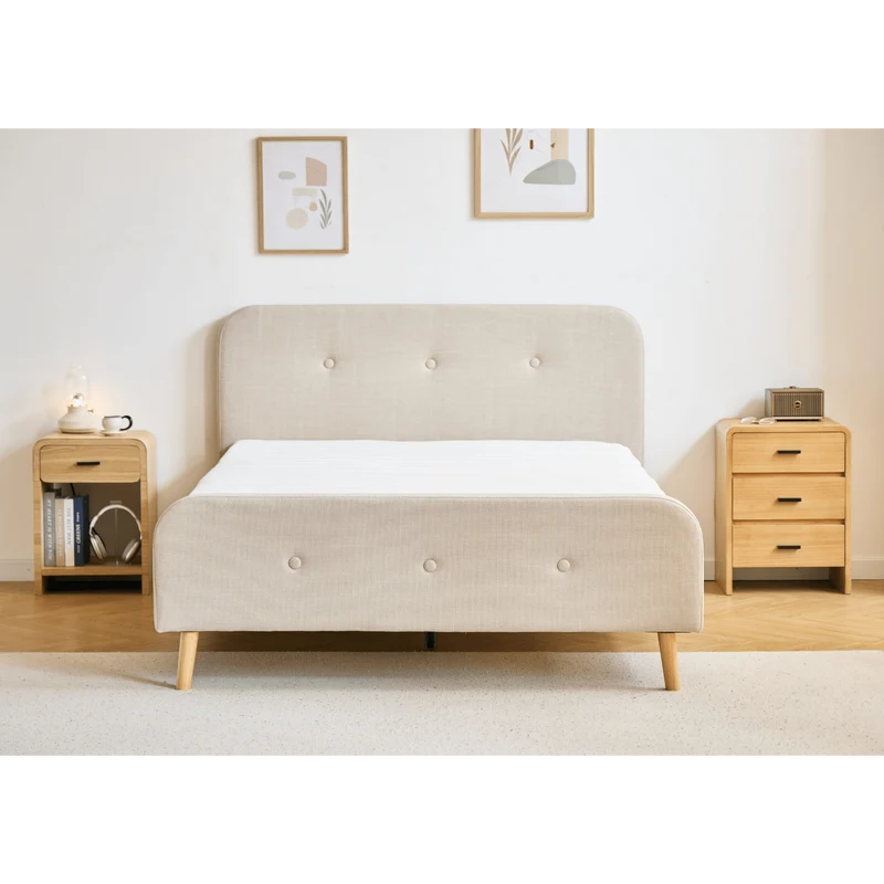 Premium Christian Bett in beige 180x200 cm inkl. Lattenrost und Matratzen