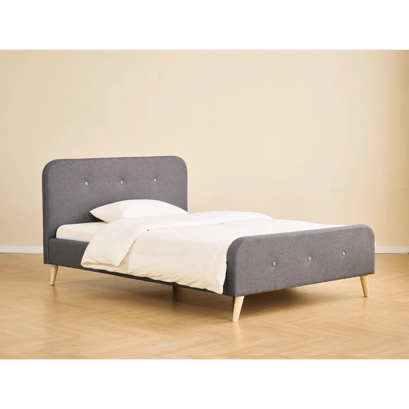 Premium Christian Bett in grau 140x200 cm inkl. Lattenrost und Matratzen