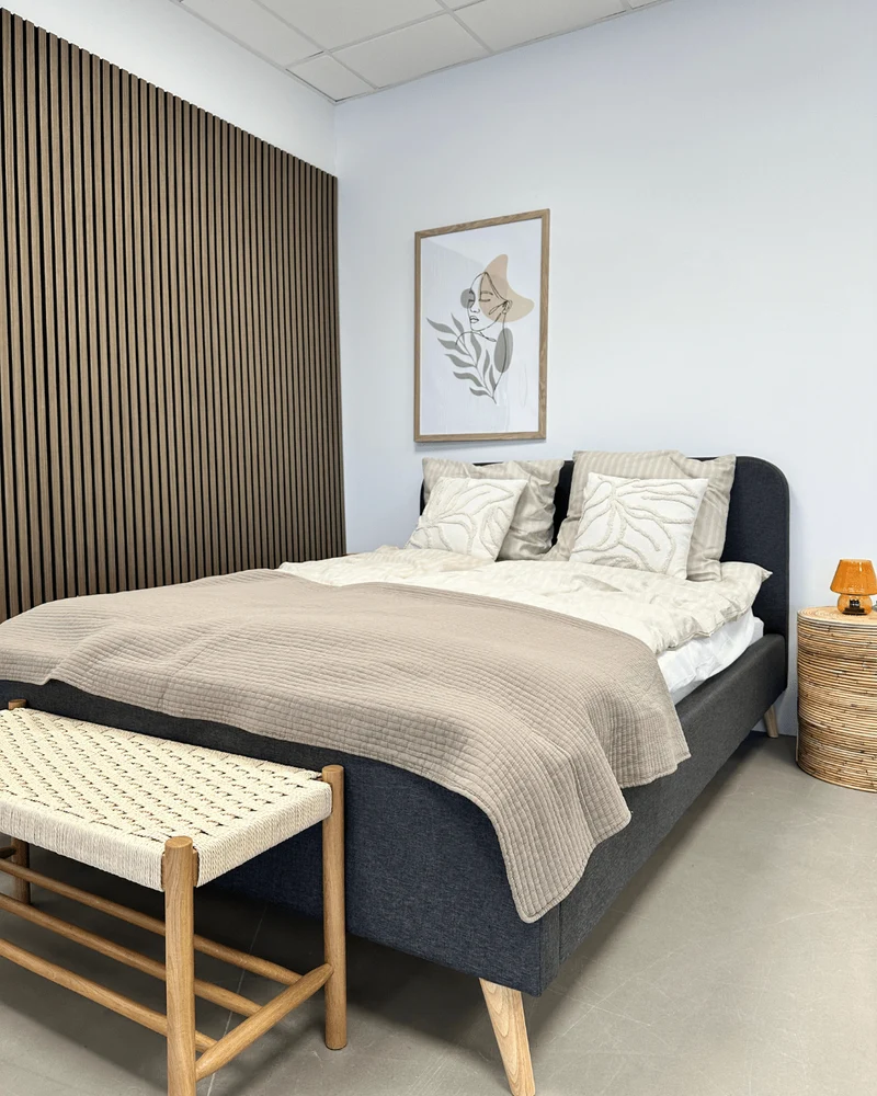 Premium Christian Bett in grau 140x200 cm inkl. Lattenrost und Matratzen