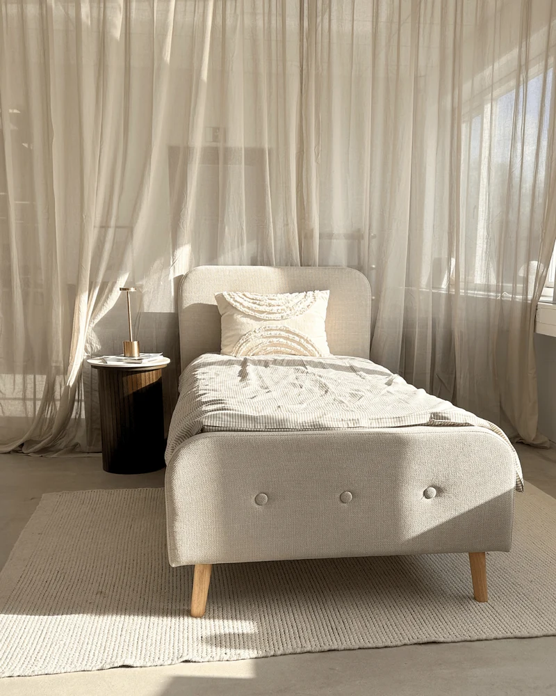 Christian Bett in beige 90x200 cm inkl. Lattenrost und Matratzen