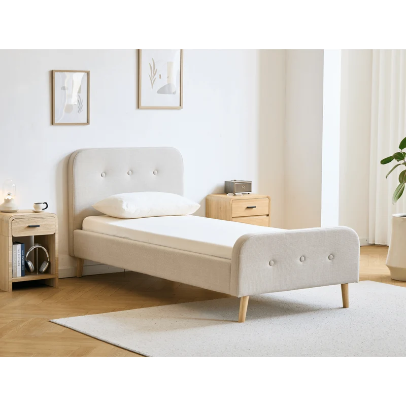 Christian Bett in beige 90x200 cm inkl. Lattenrost und Matratzen