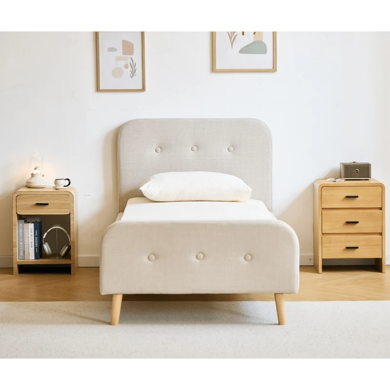 Christian Bett in beige 90x200 cm inkl. Lattenrost und Matratzen