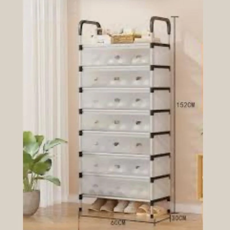 8 Layer Metal Shoe Rack with Dust Cover