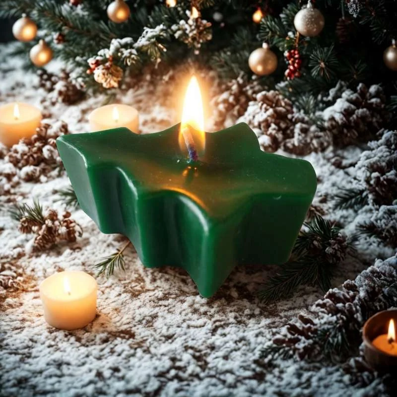 Scented Green Christmas Tree Candle for Festive Ambiance