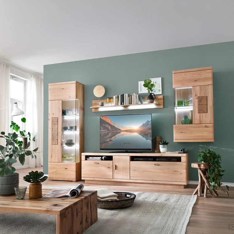 Wohnwand Eiche massiv Kombination 02 – Azara