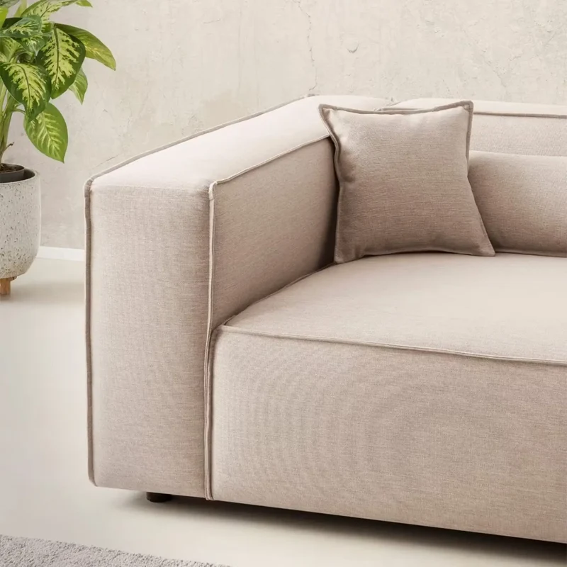 Big Sofa Webstoff hellbeige – Piara