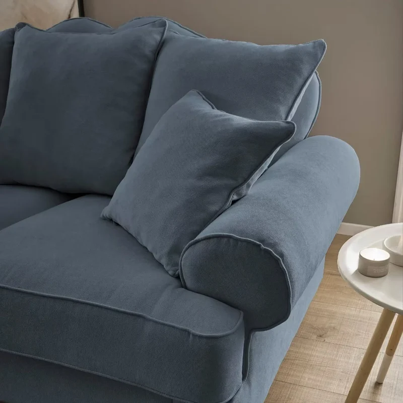 Sofa 3,5-Sitzer Microfaser blau – Westminster