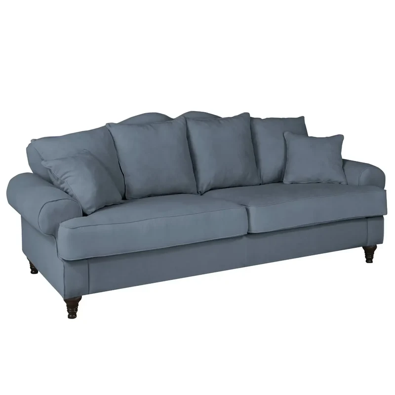 Sofa 3,5-Sitzer Microfaser blau – Westminster